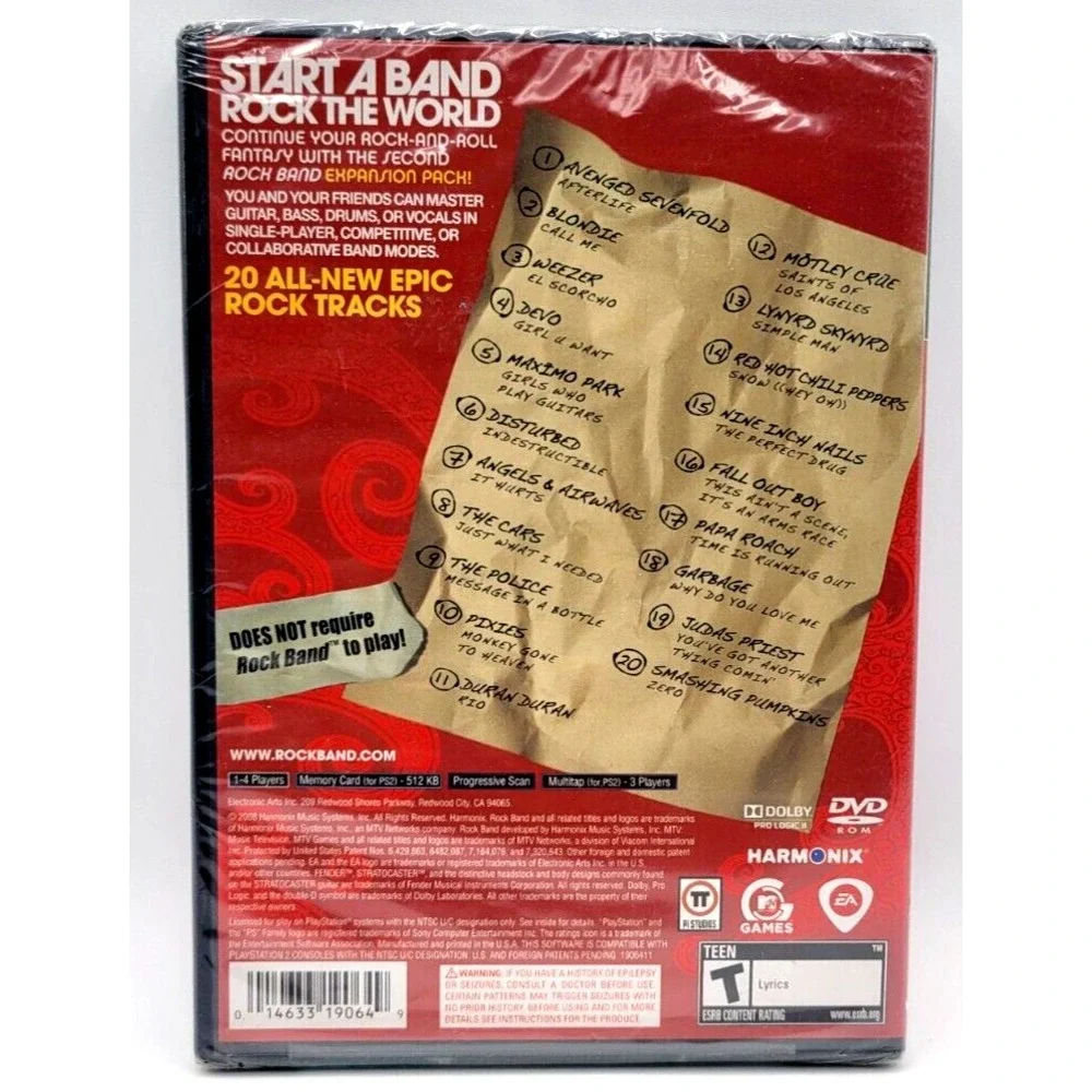 Rock Band Track Pack Volume 2 PS2 FACTORY SEALED SONY PLAYSTATION 2‎
